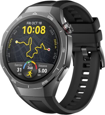 ساعة هواوي GT5 Pro الذكية مقاس 46 مم، تصميم حاد الحواف، عمر بطارية يصل إلى 14 يومًا، ساعة رياضية بمستوى احترافي، تتبع الصحة، متوافقة مع iOS وAndroid، 3 أشهر ضمان HUAWEI Care+